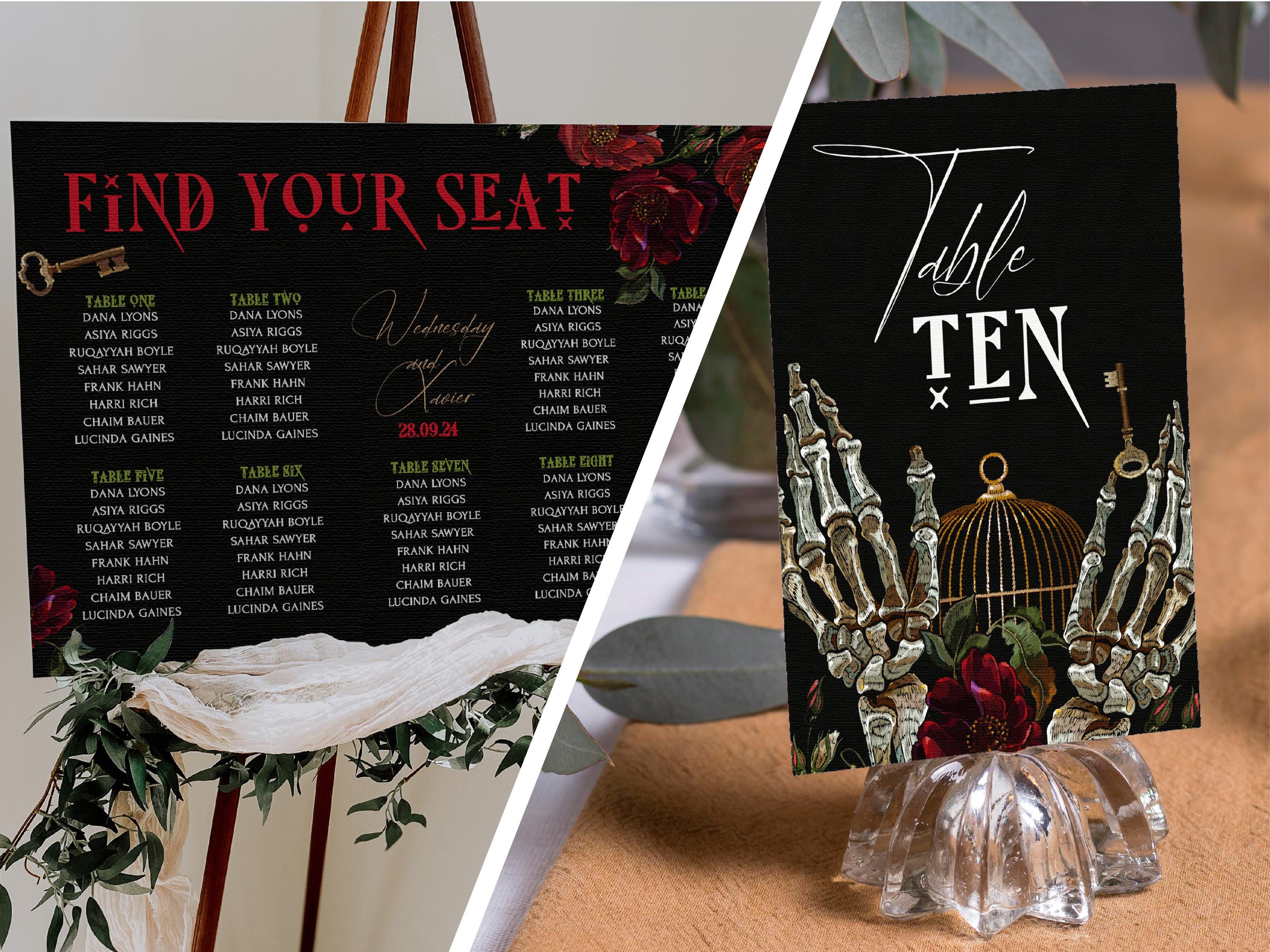 Gothic Halloween Wedding Table Card Bundle: Spooky Seating Plan ...