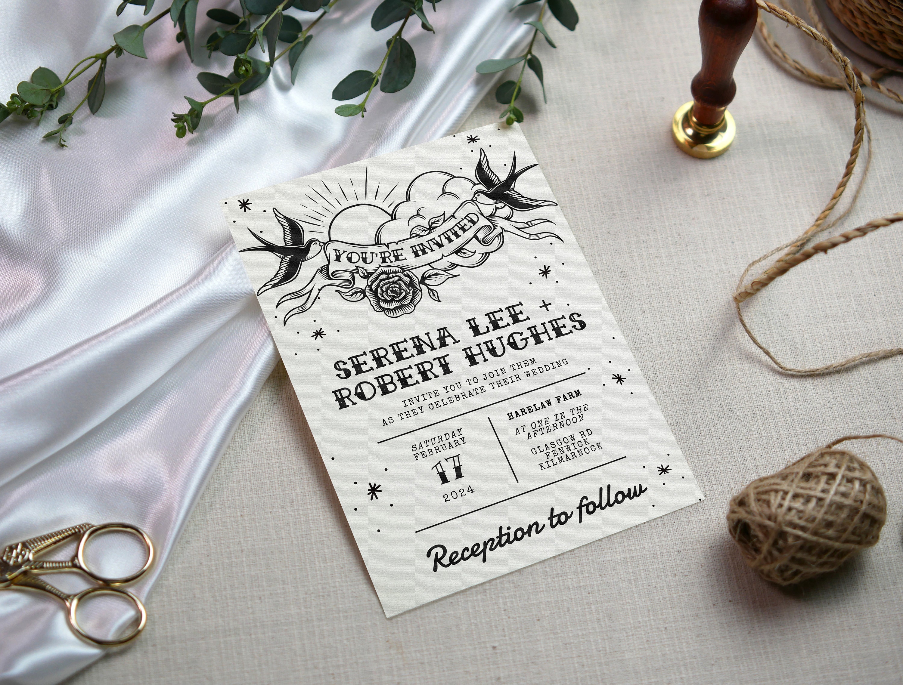 TRAD TATTOO Wedding Invitation Set and Save the Date, Alternative ...