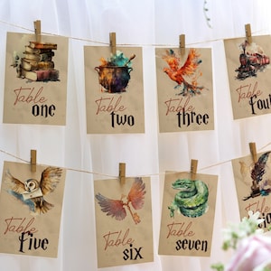 Magical Wedding Table Numbers Template Wizard Wedding Table Numbers Fantasy Geek Wedding Printable Edit Digital Template Digital Download
