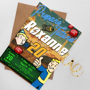 Fallout Invitation Template, Nerdy Birthday Invite Template, Video Game ...