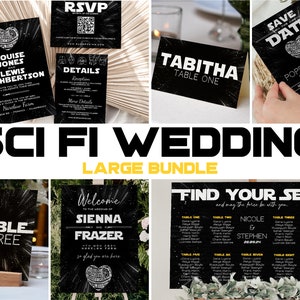 SCI FI Wedding Template Suite Large Wedding Bundle Printable DIY Wedding Nerdy Wedding Stationery Editable Digital Download