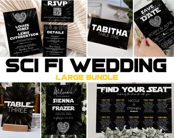 SCI FI Wedding Template Suite Large Wedding Bundle Printable DIY Wedding Nerdy Wedding Stationery Editable Digital Download