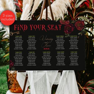 Gothic Halloween Wedding Table Card Bundle: Spooky Seating Plan ...