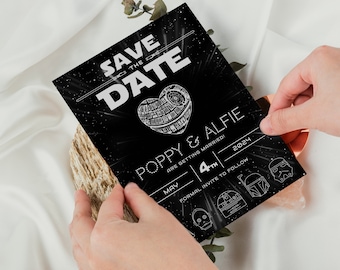 Nerdy Wedding Invitation Save the Date Template Sci Fi Geek Wedding Invite Editable Template Digital DIY Wedding Printable Digital Download