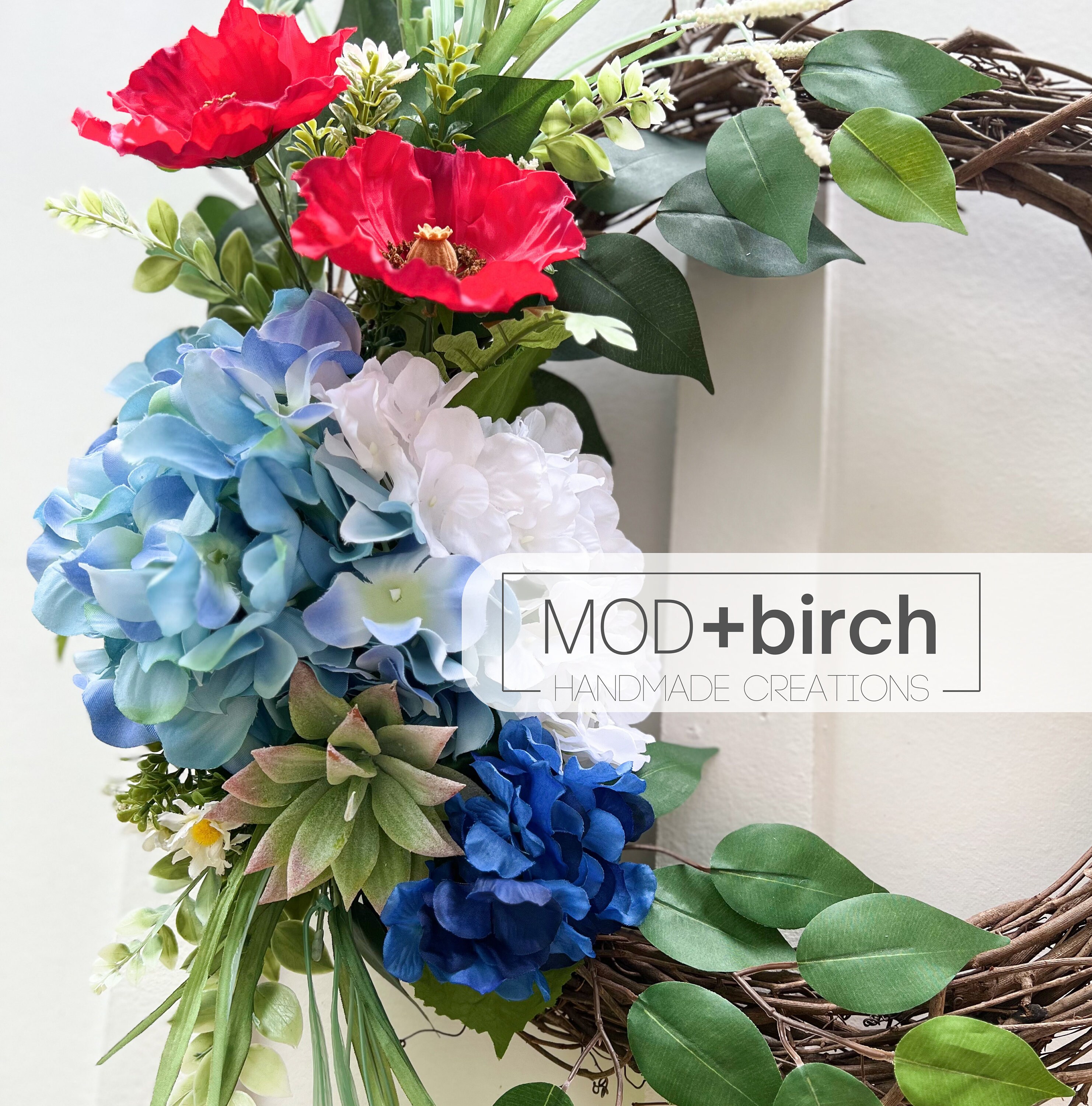 Patriotic Red White Blue 4th of July Summer Wreath | Stars and Stripes ...
