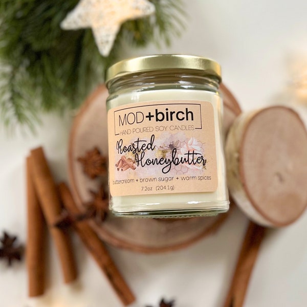 Roasted Honey Butter soy container candle | Classic holiday dessert scents | winter candle | non toxic candle | Christmas candle