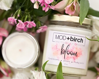Bloom Candle | floral candle | flower candle | magnolia candle | spring candle | summer candle | soy candle | jar candle | soft scent candle