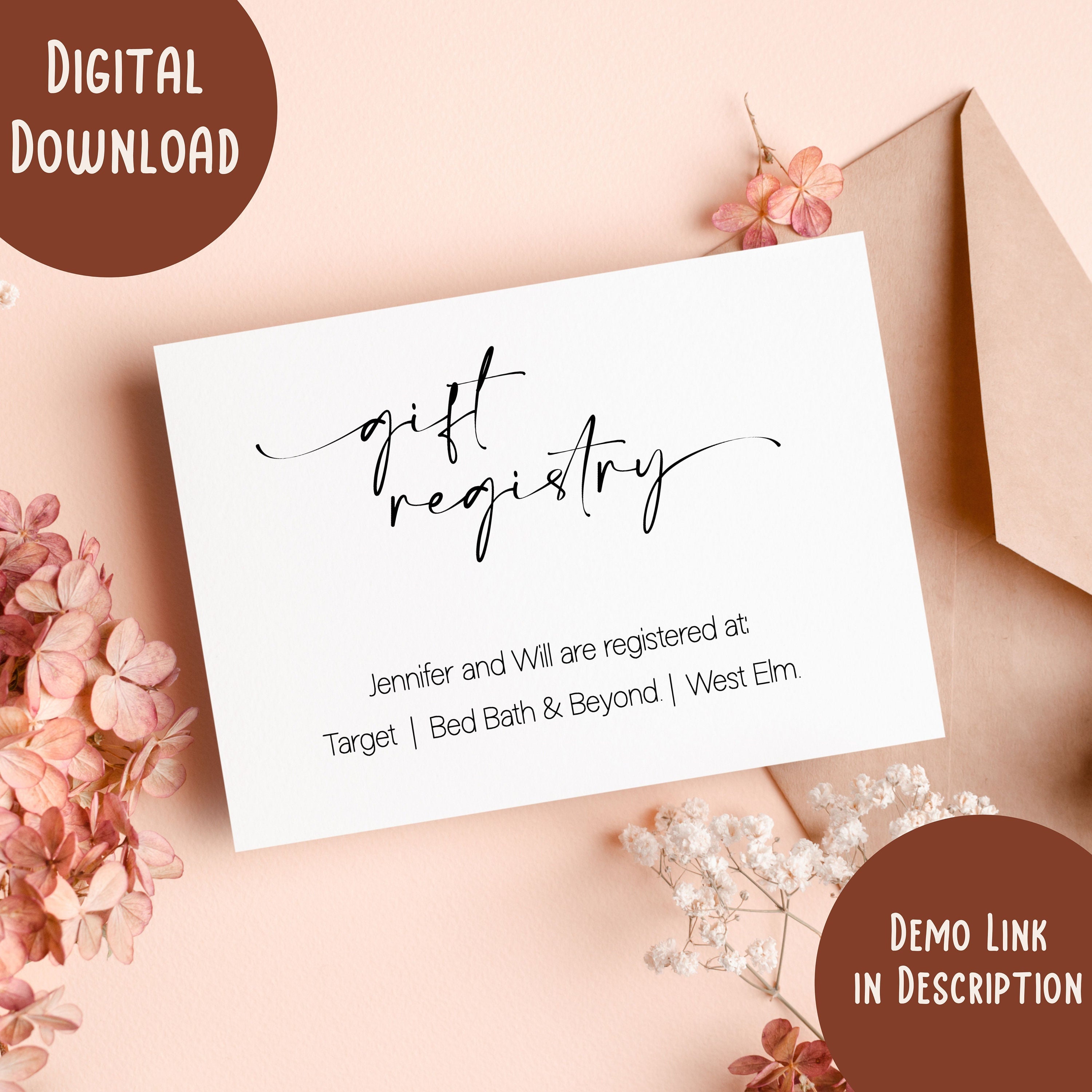 Registry Template - Etsy