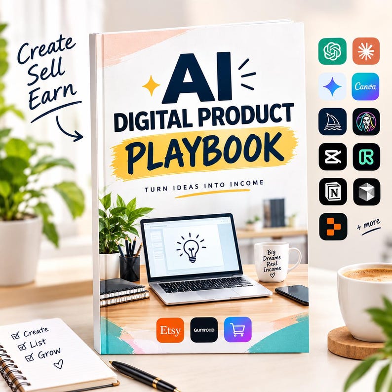 AI Digital Product Playbook: Etsy & Gumroad Seller Guide (PDF) - Etsy UK