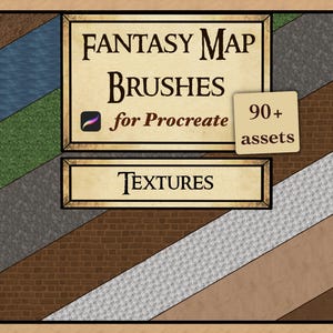 Sets de pinceaux et tampons pour carte fantastique | Textures | Pinceaux procréer | Cartes fantastiques, construction d'un monde, D&D