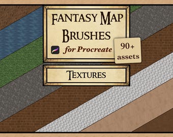Fantasy Map Brush Sets and Stamps | Textures | Procreate Brushes | Fantasy Map Assets, Worldbuilding, D&D