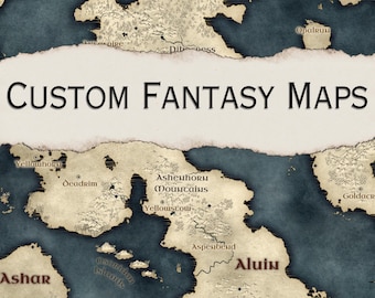 Mapa de fantasia personalizado para escritores, campanhas e RPG - Download digital