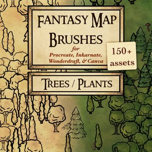 Fantasy Map Pinselsets und Stempel | Bäume und Pflanzen | Procreate, Inkarnate, Wonderdraft, Canva | Fantasy Map, Weltenbildung, D&D