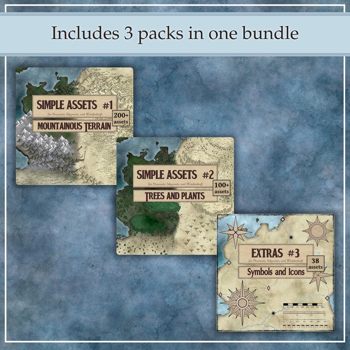Fantasy Map Brushes & Assets: Starter Bundle | Procreate, Inkarnate ...