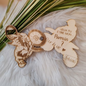 Personalized wooden Godfather/Godmother request with motocross model