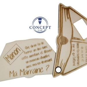 Personalized wooden Godfather/Godmother request with Book model