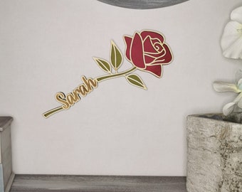 Rosa eterna de madera personalizada para ofrecer a mamá, abuela, abuela, amante, niñera, novia para el Día de la Madre