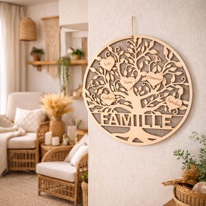 Arbre de vie personnalisé famille avec cœur
