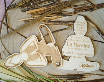 Personalized wooden Godfather/Godmother request with Yoga model