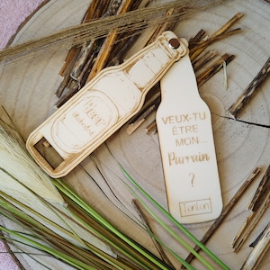 Personalized wooden Godfather/Godmother request with Drink model