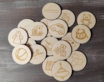 Montessori labels for storing toys for children