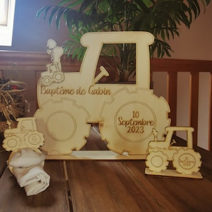 Customizable Tractor Table Decoration Set for Baptism