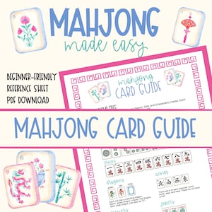 Mahjong Cheat Sheet | Mahjong Card Guide |  Beginner-Friendly | Printable PDF Download