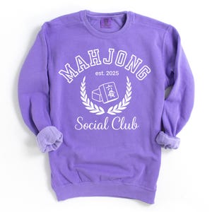 Mahjong Social Club Front White Design Sweatshirt