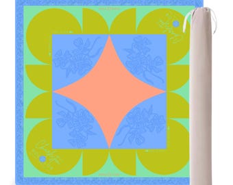 Mahjong Mat with Canvas Bag – Greenly | Neoprene Instructional Table Mat | Smooth Top | 3mm Premium Thickness |Gift