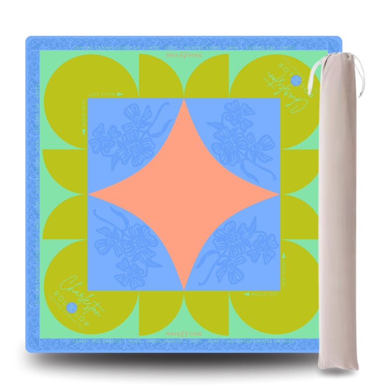 Mahjong Mat with Canvas Bag – Greenly | Neoprene Instructional Table Mat | Smooth Top | 3mm Premium Thickness |Gift Bild 1