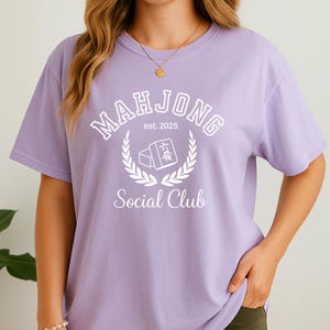 Mahjong Social Club Front White Design Tee