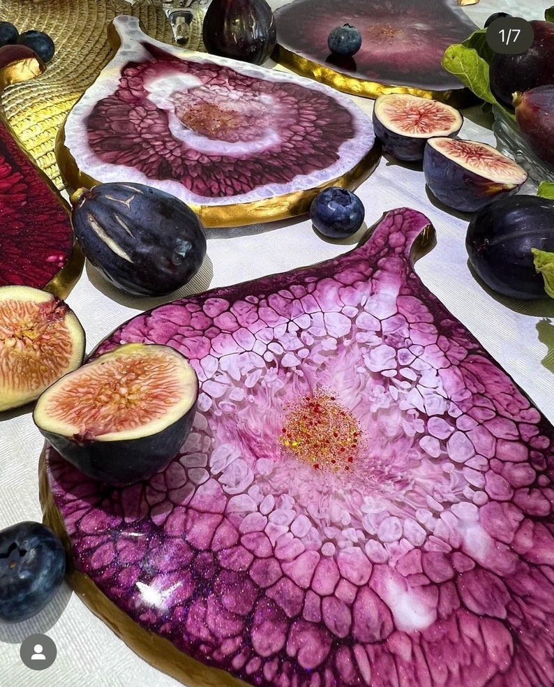 Figs,epoxy, Coasters ,cheese Board, Home Decor ,wedding ,wedding Decor
