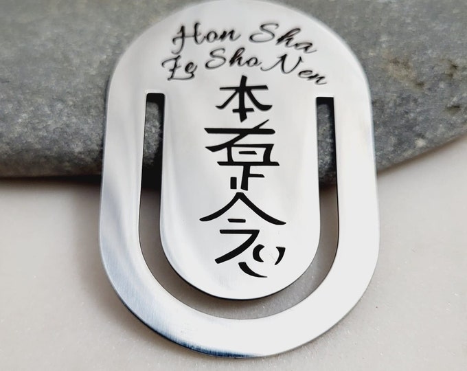 Hon Sha Ze Sho Nen Symbol Reikihealing Gift Bookmark. Reiki spiritual Holistic healing Symbol. Hon Sha Ze Sho Nen Reiki healing