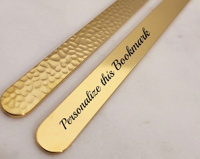 Hammered Metal Bookmark - Custom Valentines Gift Anniversary Bookmark, Anniversary Gift, Personalized Bookmark, Gift for Book Lovers