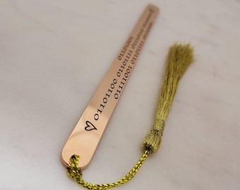 I Love You Binary Code Bookmark - Stainless Steel Anniversary Gift