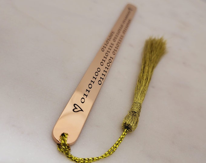 Binary Coded - I Love You Gifts. I Love You Bookmarks in Binary Code for Husband Wife Him Her Boyfriend Son Valentines Day & Birthday Gifts.