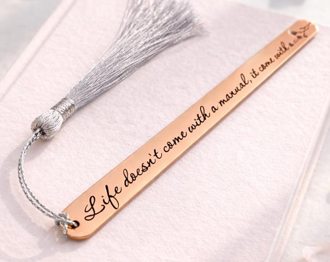 Mother's Day Gift - Engraved Stainless Steel Bookmark with Tassel