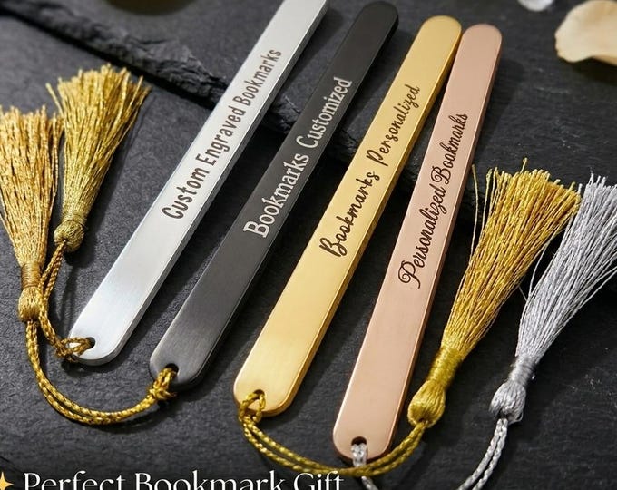Personalized Stainless Steel Bookmark | Custom Engraved Metal Bookmark