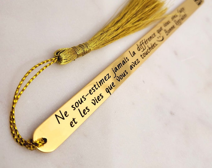 Bonne Retraite Gifts. Ne sous-estimez jamais la différence que vous avez faite et les vies que vous avez touchées. French Bookmarks Retire