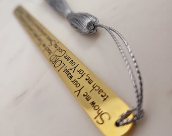 Personalized Quote Bookmark – Stainless Steel Engraved Bookmark with Tassel