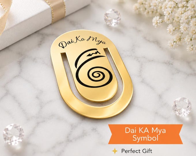 Dai KA Mya Symbol Reikihealing Gift Bookmark. Reiki spiritual Holistic healing Symbol. Dai KA Mya Reiki healing