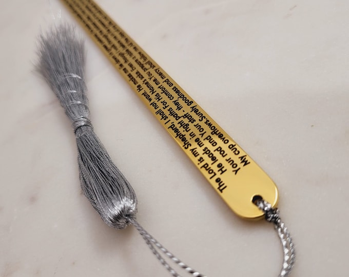 PSALM  23 Prayer Custom Bookmarks . Christmas Gift. The Lord is My Shepherd Book Mark . Psalm 23 Prayer. Metal Handmade Bookmarkers.
