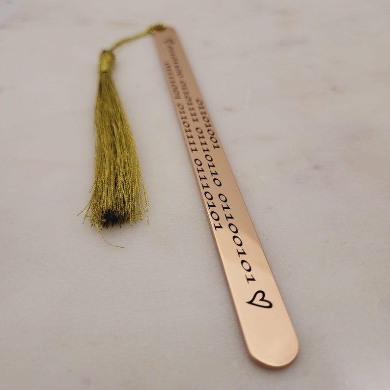 Your Custom Binary Code Message Gift Bookmark Engraved. Gift for Son Brother Sister Mother Father Daughter. Rose Gold