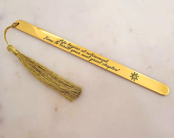 Retirement Gifts - Life begins at retirement—time to write your next great chapter Bookmarks.