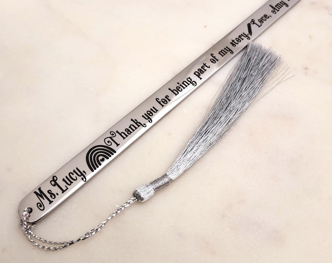 Personalized Teacher Bookmark - Thank you for being part of my story. Best Teacher Gifts for Christmas. End of Year Gift.