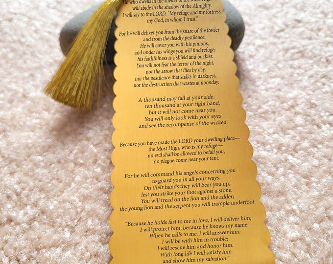 PSALM 91 - He who dwells in the shelter of the Most High will abide in the shadow of the Almighty Premium Metal Big Size Bookmarks.