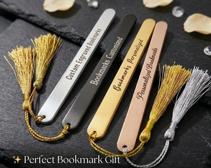 Personalize a  Bookmark. A Custom Bookmark Gift for Book Lovers Women Men Kids.
