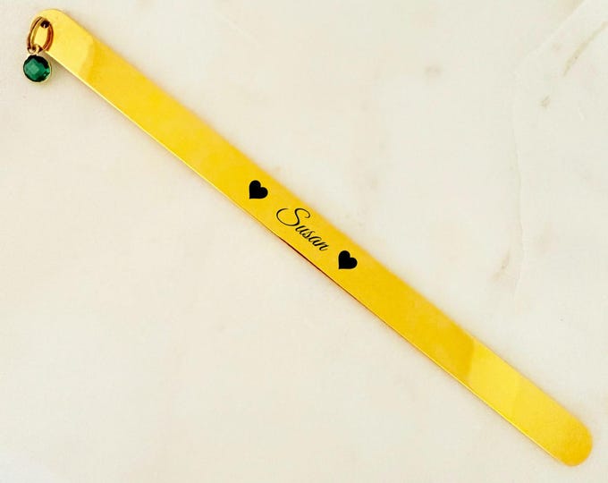 Personalized Name Birthstone Bookmark - Name Birth stone Gift - Gift for Her