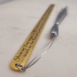 Custom Bookmark - 25 Psalm Bookmarks . Show me your ways . Psalm 23 Prayer. Metal Handmade Bookmarkers. Biblical Prayer.
