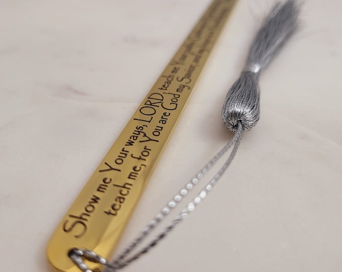Custom Bookmark - 25 Psalm Bookmarks . Show me your ways . Psalm 23 Prayer. Metal Handmade Bookmarkers. Biblical Prayer.